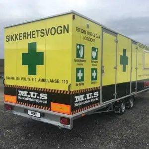 Stor sikkerhetsvogn 7,3×2,5m